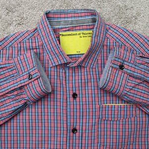 Descendant Of Thieves Shirt Mens Large Blue/Pink Limited Edition 398 Dres Ladre